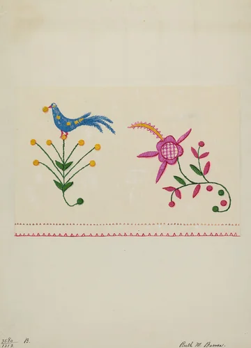Table Scarf by Ruth M. Barnes, index of american design, 1937