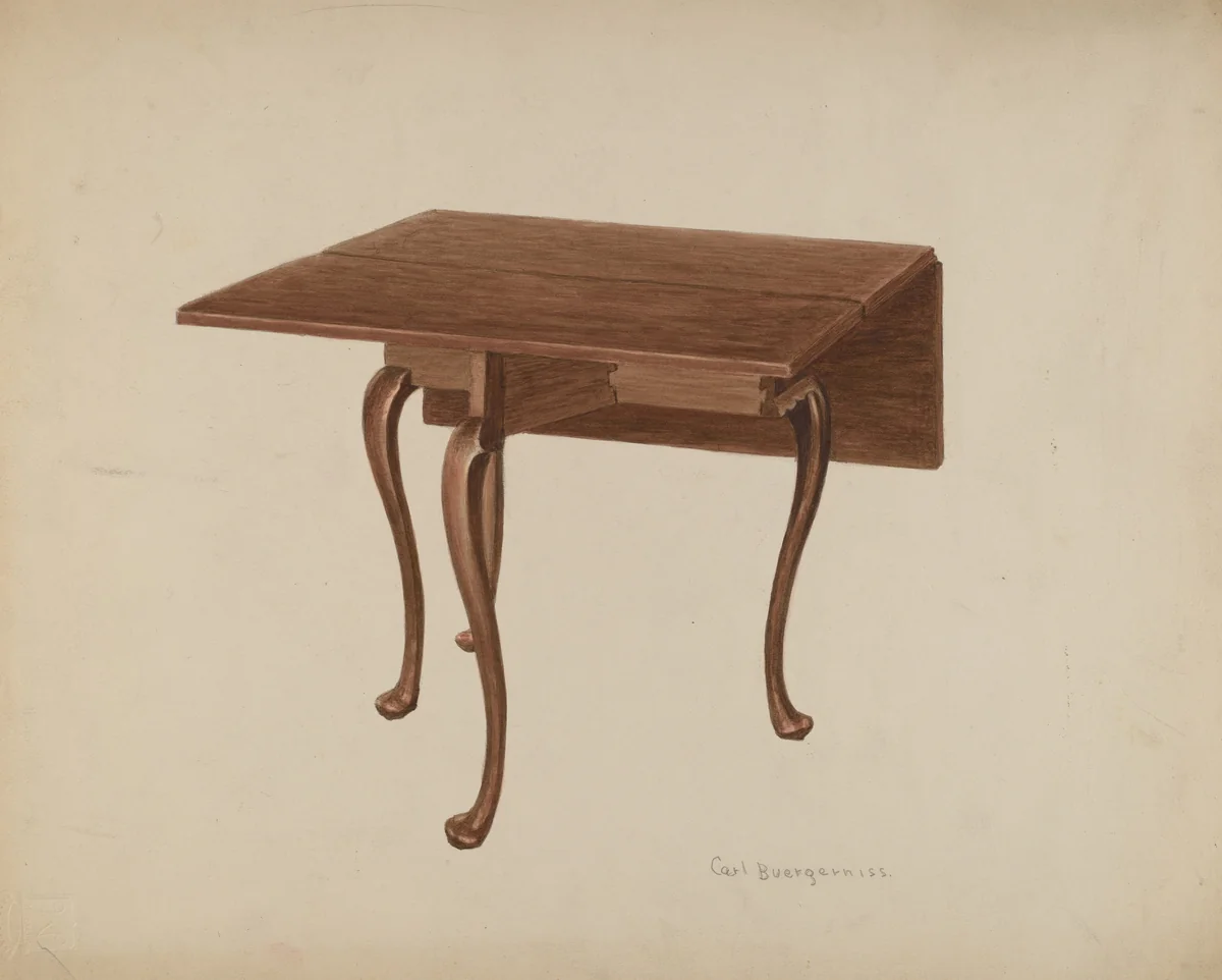 Cherry Table by Carl Buergerniss, index of american design, 1936