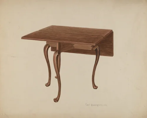 Cherry Table by Carl Buergerniss, index of american design, 1936