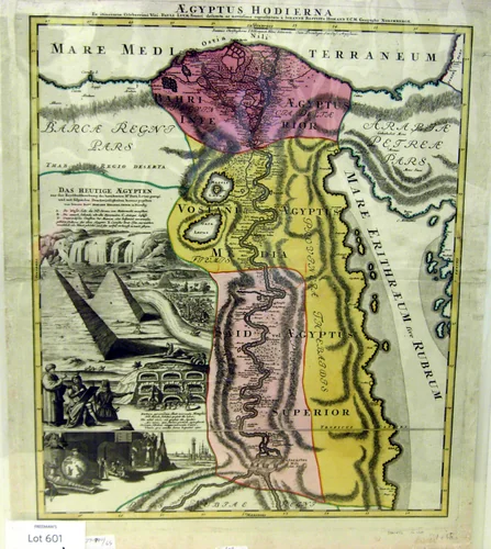 Aegyptus Hodierna, Map of Egypt by Johann Baptist Homann, print, 1715-1725