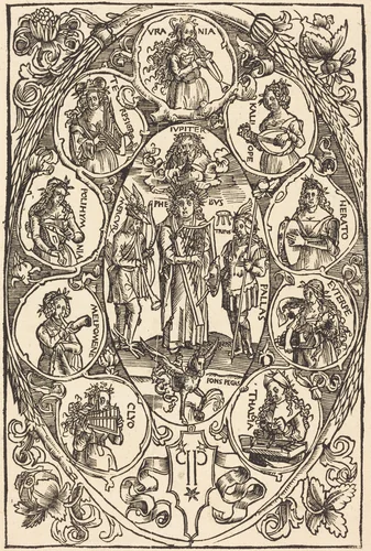 Apollo and the Muses by Hans Süss von Kulmbach, print, 1502
