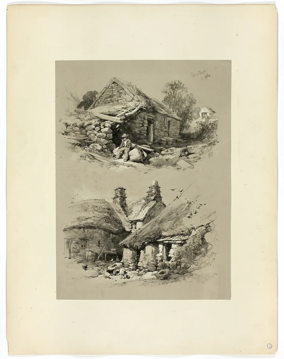 Port of Clwyd and South Brent, Devon, from Picturesque Selections by James Duffield Harding, print, 1860