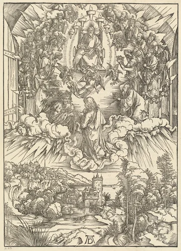 Saint John before God and the Elders by Albrecht Dürer, print, 1498