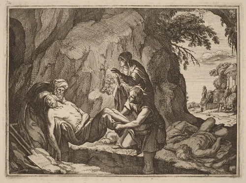 Burying the Dead by Conrad Meyer, print, 1618-1689