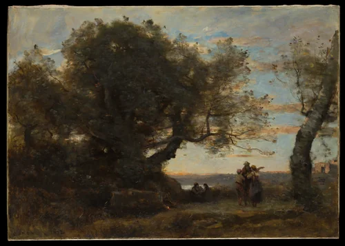 Landscape with Figures (Les Bohémiens) by Camille Corot, painting, 1872