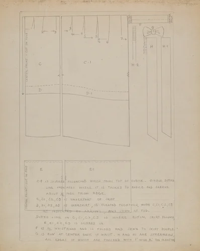 Dress Pattern by Emery Herrett, index of american design, 1936