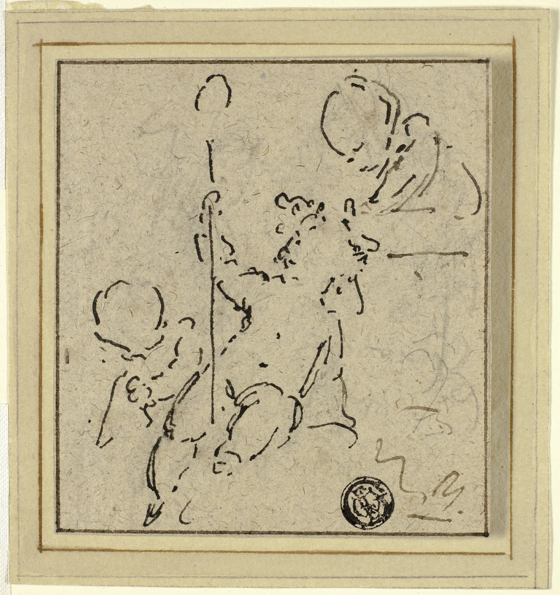 Three Putti by Jacob de Wit, drawing, 1715-1754
