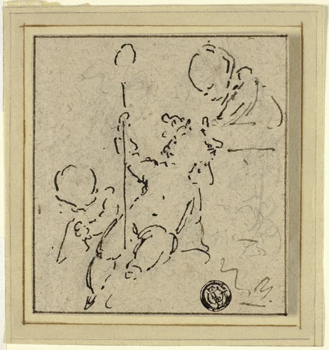 Three Putti by Jacob de Wit, drawing, 1715-1754