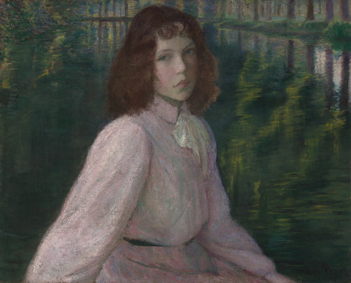 At the River's Bend (On the River II) by Lilla Cabot Perry, painting, 1895