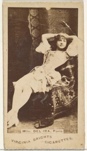 Mlle. Del Ira, Paris, from the Actors and Actresses series (N45, Type 1) for Virginia Brights Cigarettes by Allen & Ginter, photograph, 1885-1891