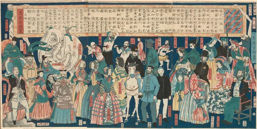 Picture of Men and Women from Many Countries (Bankoku danjo jinbutsu zue) by Ochiai Yoshiiku, print, 1861