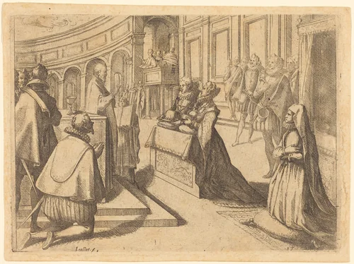 Marriage of Margaret of Austria and Philip III by Jacques Callot, print, 1612