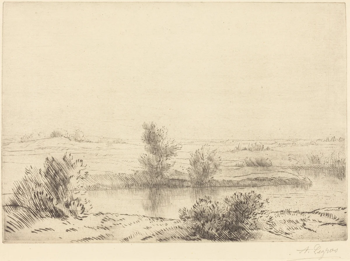 Marsh (Les marais) by Alphonse Legros, print, 1837-1911