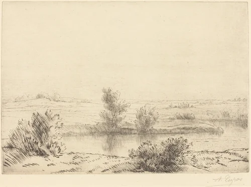 Marsh (Les marais) by Alphonse Legros, print, 1837-1911
