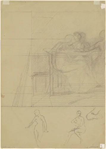 Studies of Figures [verso] by Enoch Wood Perry, Jr., drawing, 1870-1890