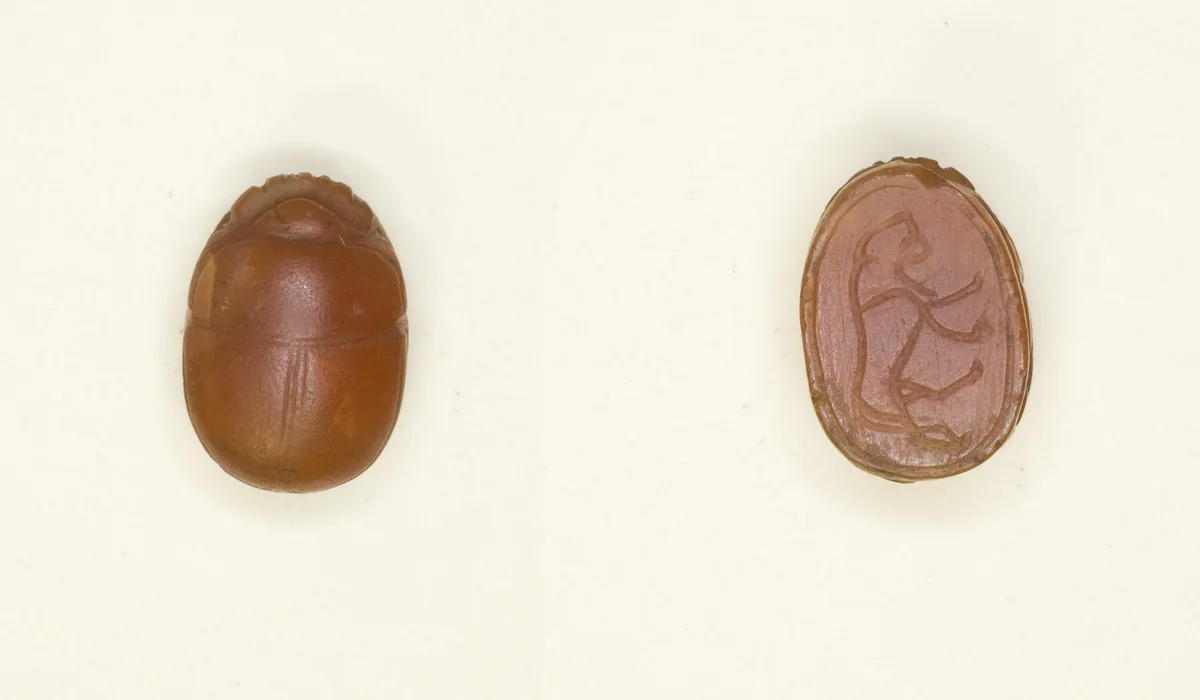 Scarab: Striding Lion Motif by Egyptian, other, -1550--1295