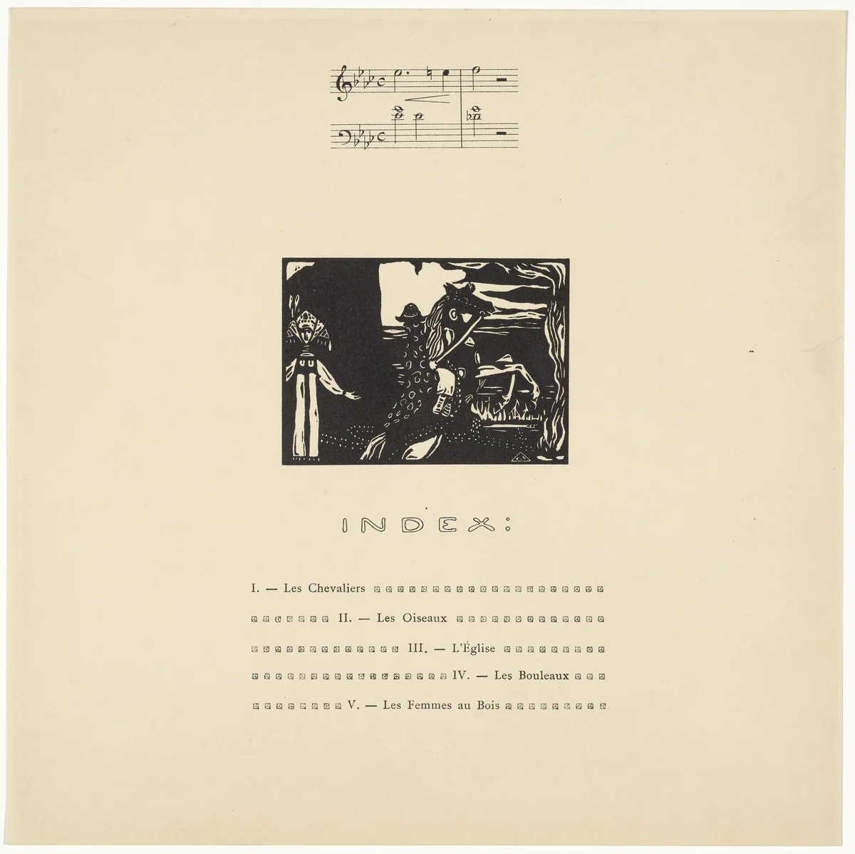 Title page (Flame) from Xylographs (Xylographies) by Wassily Kandinsky, print, 1907