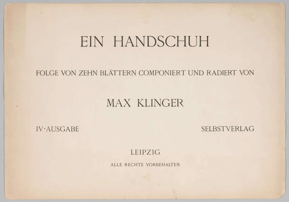 A Glove by Max Klinger, print, 1880