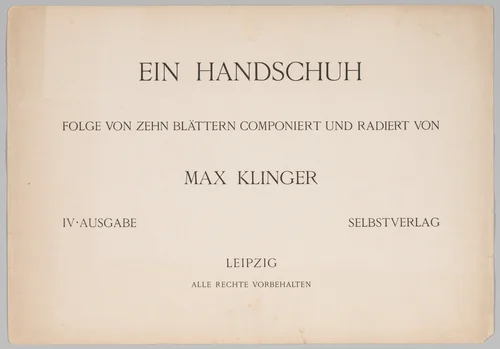 A Glove by Max Klinger, print, 1880