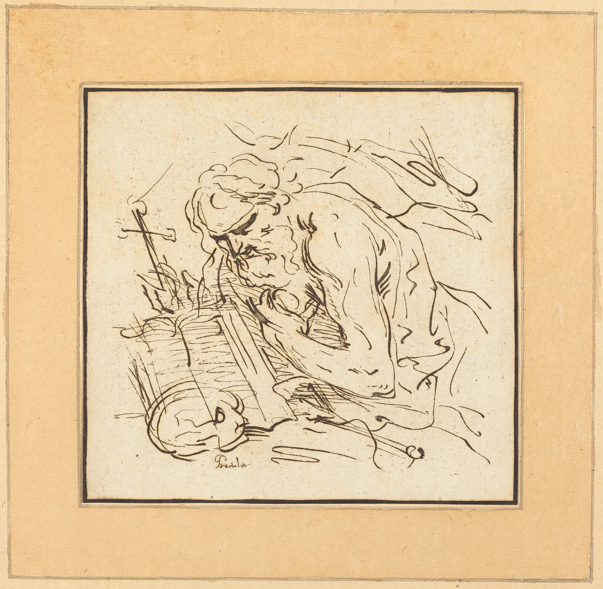 Saint Jerome by Johann Gottlieb Prestel, portfolio, 1782-1785