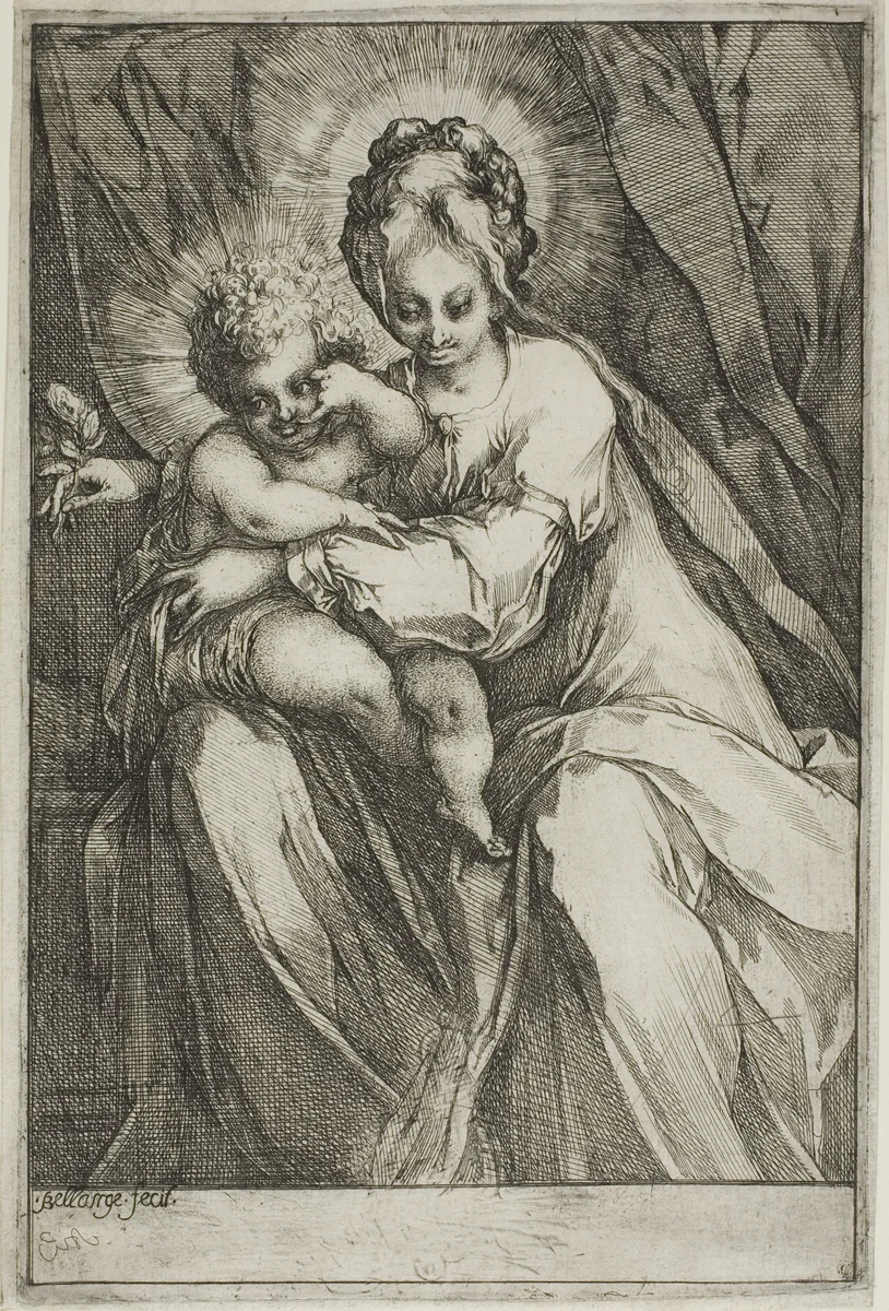 The Virgin and Child with a Rose by Jacques Bellange, print, 1605-1615