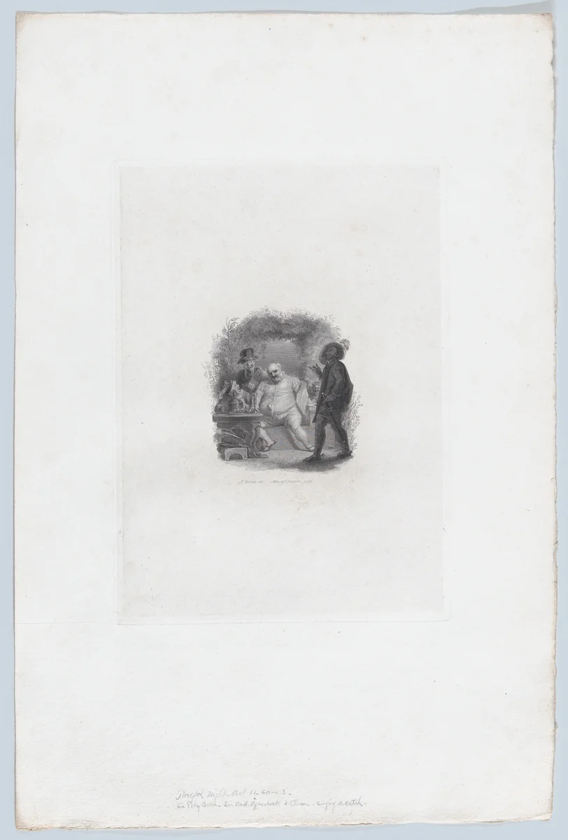 Sir Toby Belch and Sir Andrew Aguecheek (Shakespeare, Twelfth Night, Act 2, Scene 3) by Henry Chawner Shenton, print, 1825-1827