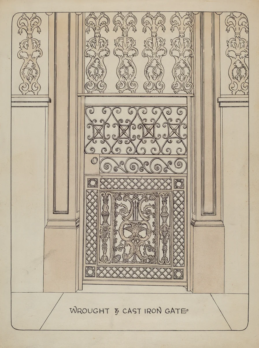 Cast Iron Gate by Ray Price, index of american design, 1936