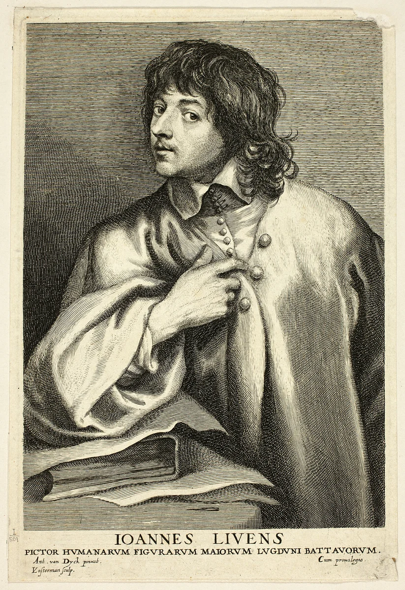 Jan Lievens by Lucas Emil Vorsterman, print, 1630-1645