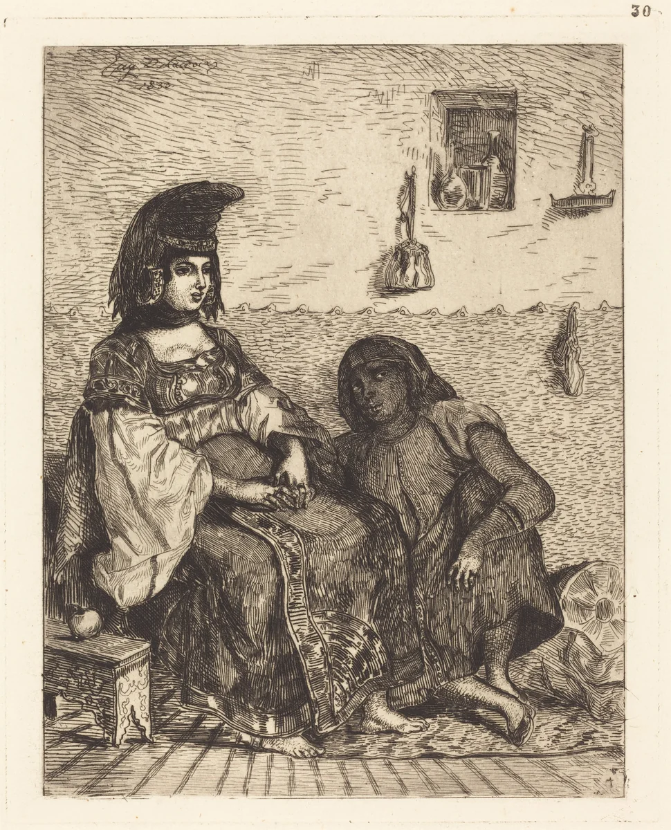 Jewish Woman of Algiers (Juive d'Alger) by Eugène Delacroix, print, 1833