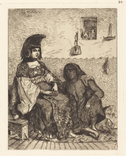 Jewish Woman of Algiers (Juive d'Alger) by Eugène Delacroix, print, 1833