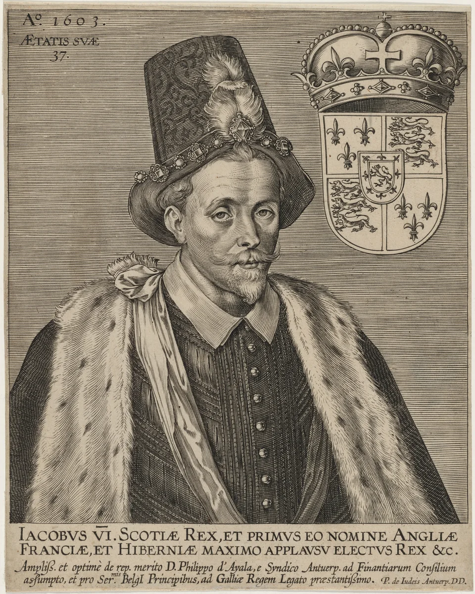 James VI, King of Scotland by Pieter de Jode I, print, 1603