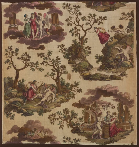Psyche et L'Armour (The Story of Cupid and Psyche) (Furnishing Fabric) by Gorgerat Frères et Cie, textile, 1790-1810
