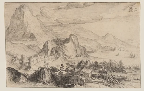 Mountainous Landscape by Simon Frisius
Hendrick Goltzius, print, 1608