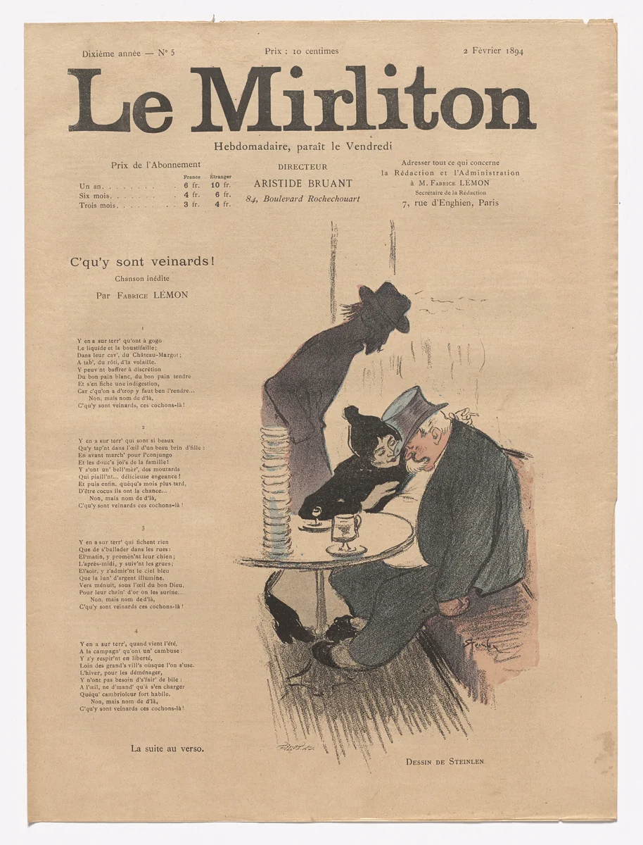 Le Mirliton, no. 5 by Théophile-Alexandre Steinlen, periodical, 1894