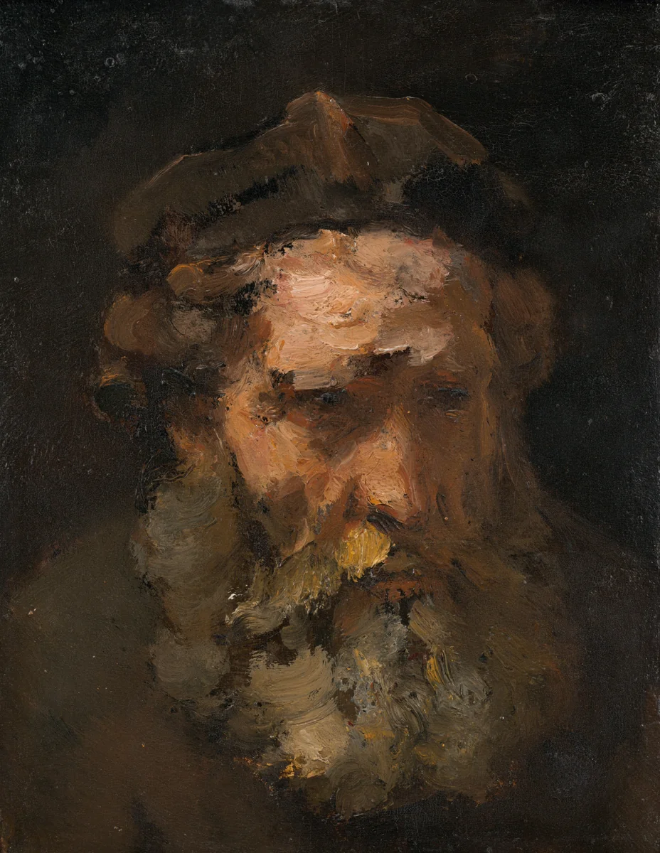 Head of Saint Matthew by Rembrandt van Rijn, painting, 1660
