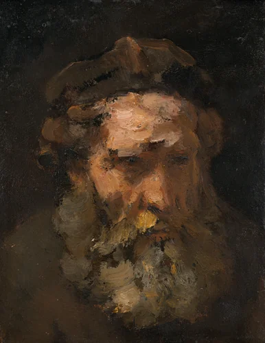 Head of Saint Matthew by Rembrandt van Rijn, painting, 1660