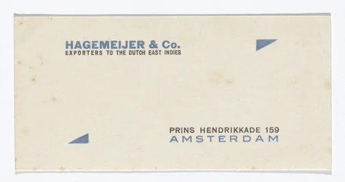 Hagemeijer & Co. stationery calling card by Theo van Doesburg, design, 1919