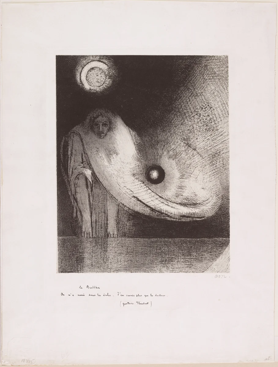 The Buddha (Le Buddha) from the portfolio The Original Print (L'Estampe originale), no. VIII by Odilon Redon, print, 1895