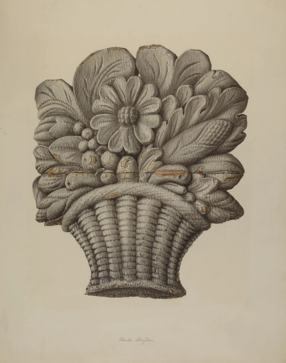 Carved Ornament by Charles Garjian, index of american design, 1935-1942