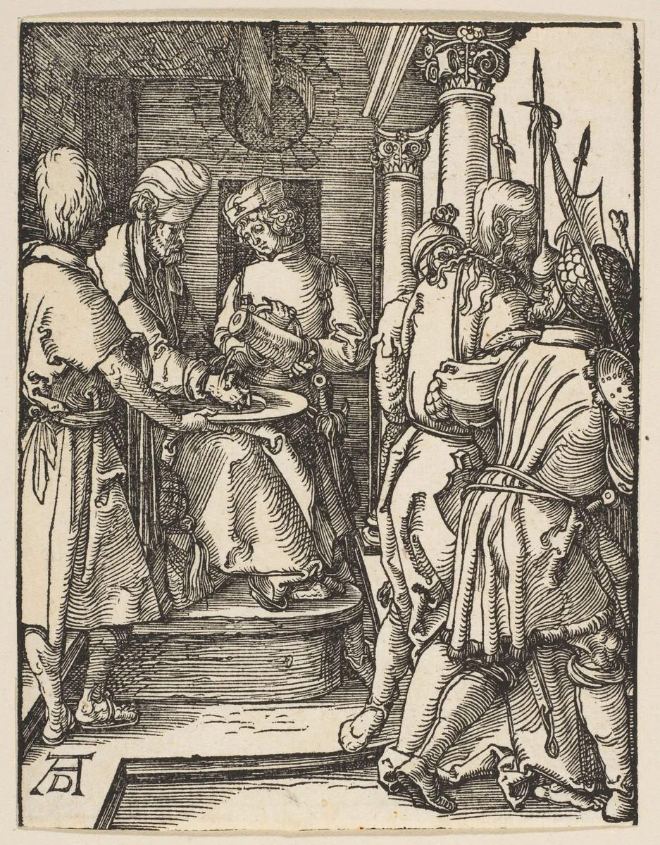 Pilate Washing His Hands, from "The Small Passion" by Albrecht Dürer, print, 1509