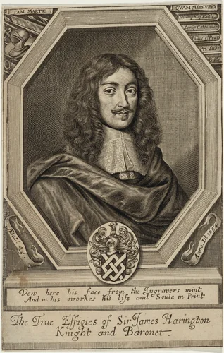 Sir James Harrington, Bart. by William Faithorne, print, 1682