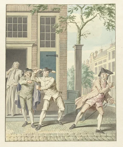 Scene uit Pefroen met het schaapshoofd by Jacobus Buys, drawing, 1734-1801