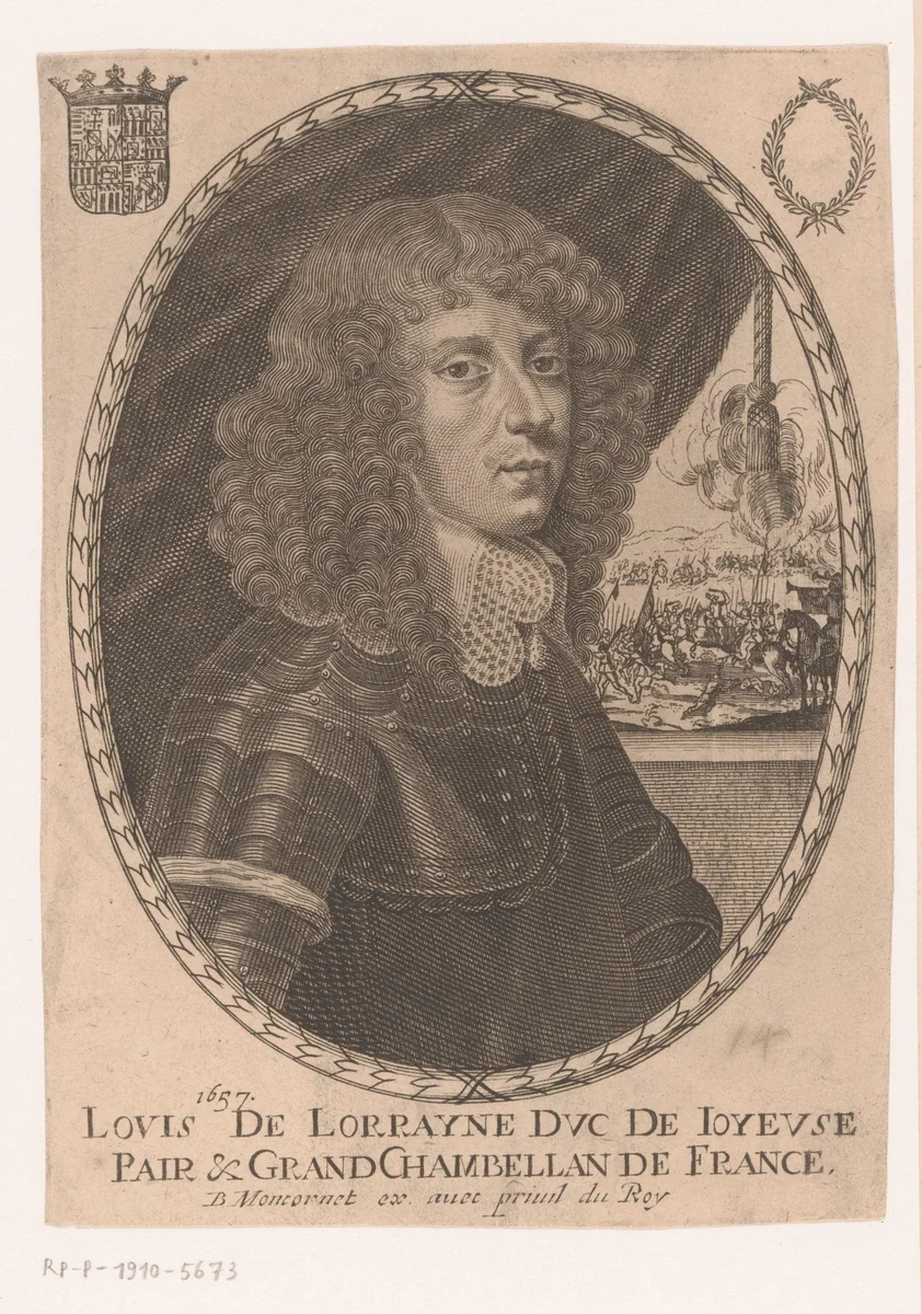 Portret van Louis de Lorraine, hertog van Joyeuse by anonymous, print, 1657