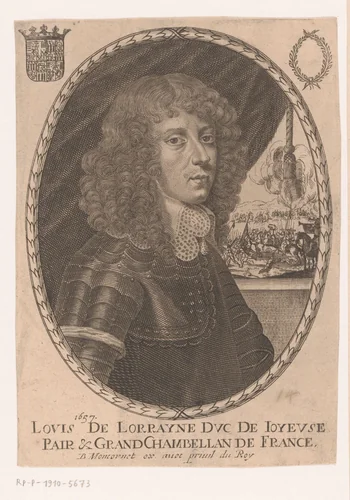 Portret van Louis de Lorraine, hertog van Joyeuse by anonymous, print, 1657