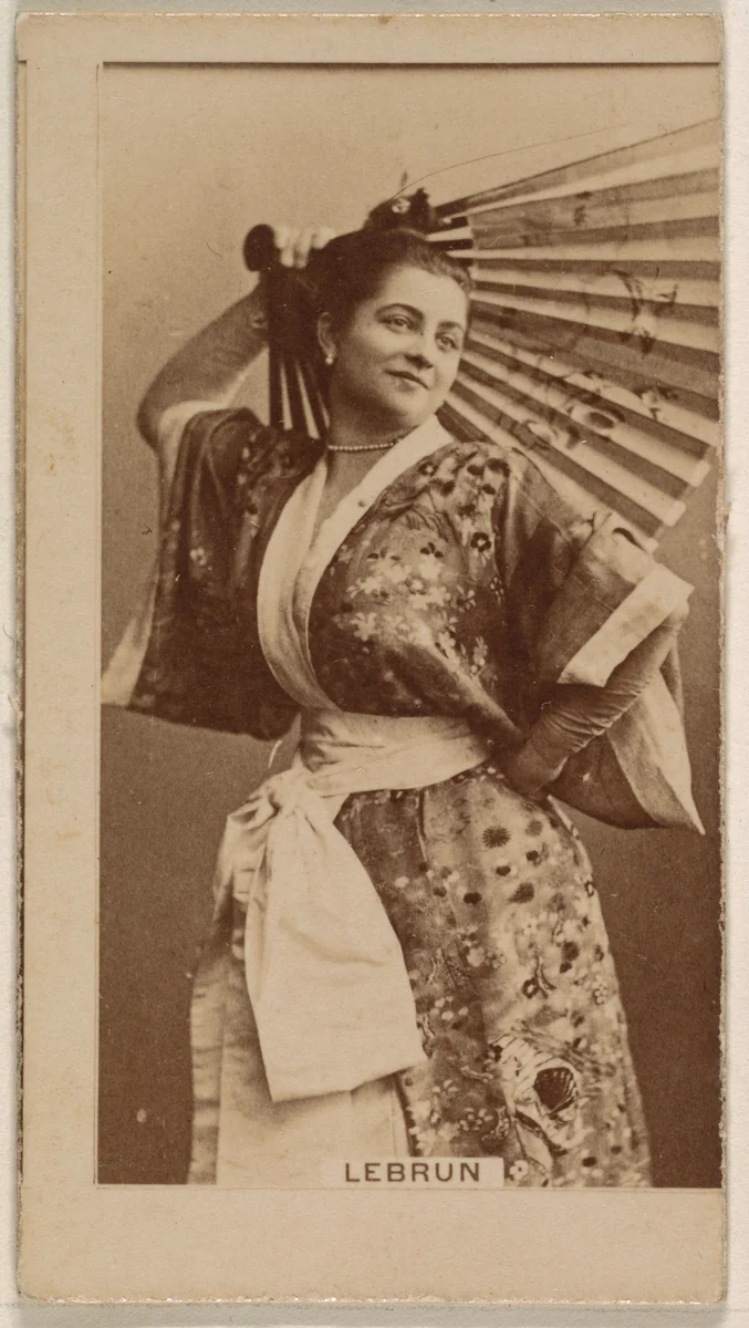Mlle. Le Brun, from the Actresses series (N245) issued by Kinney Brothers to promote Sweet Caporal Cigarettes by Kinney Brothers Tobacco Company, photograph, 1890
