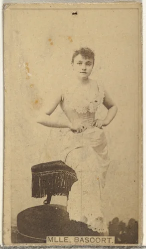 Mlle. Bascort, from the Actors and Actresses series (N145-8) issued by Duke Sons & Co. to promote Duke Cigarettes by W. Duke, Sons & Co., photograph, 1890-1895