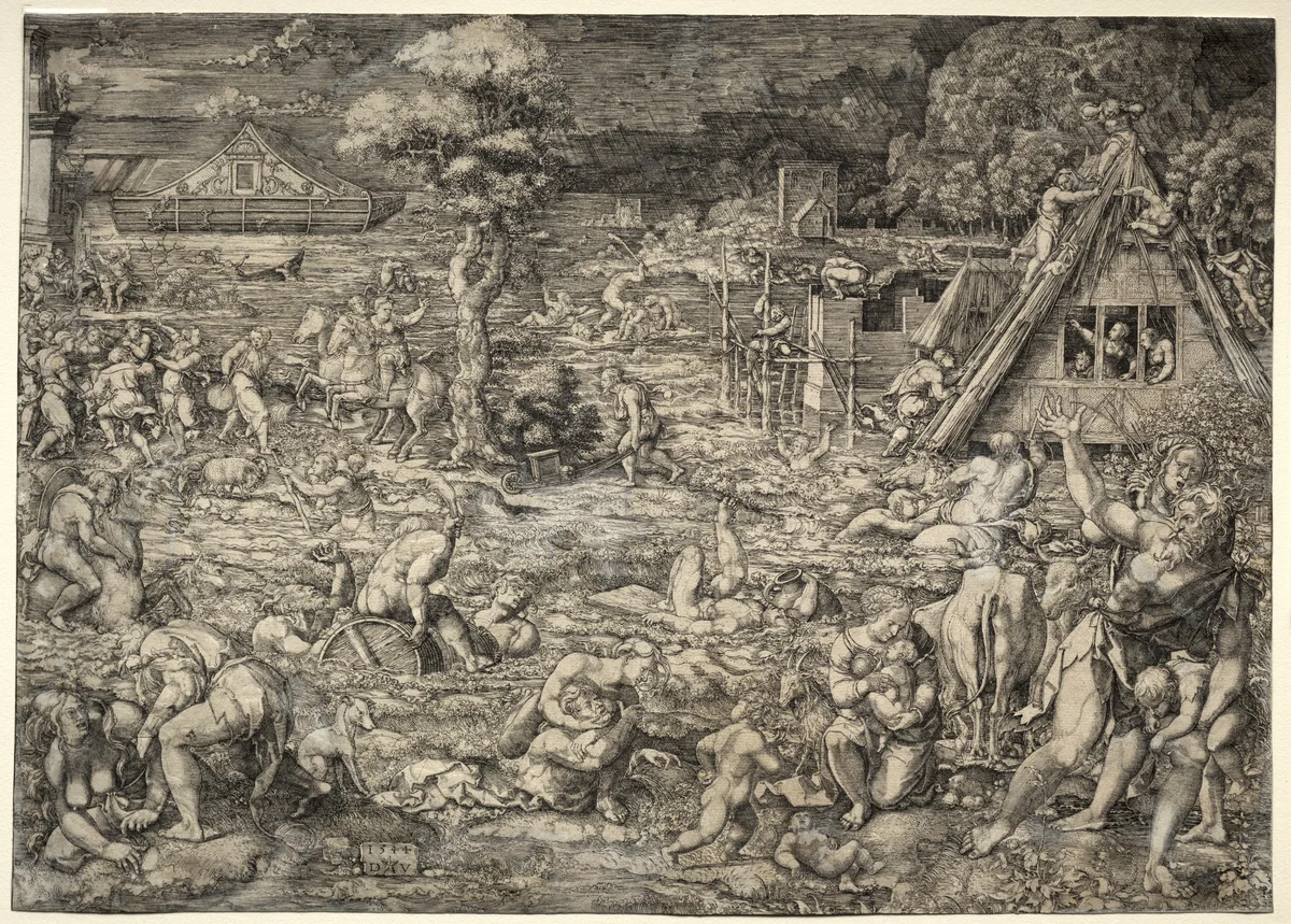 The Deluge by Dirk Vellert, print, 1539-1549