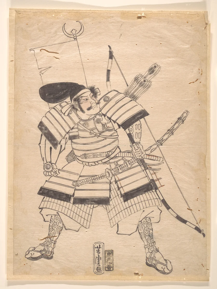 Preparatory Drawing for a Warrior Print by Utagawa Yoshitora (歌川芳虎), print, 1850-1880