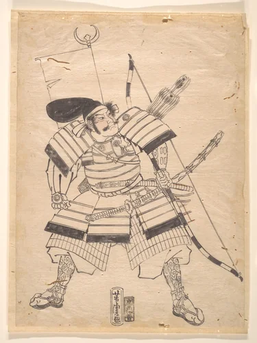 Preparatory Drawing for a Warrior Print by Utagawa Yoshitora (歌川芳虎), print, 1850-1880