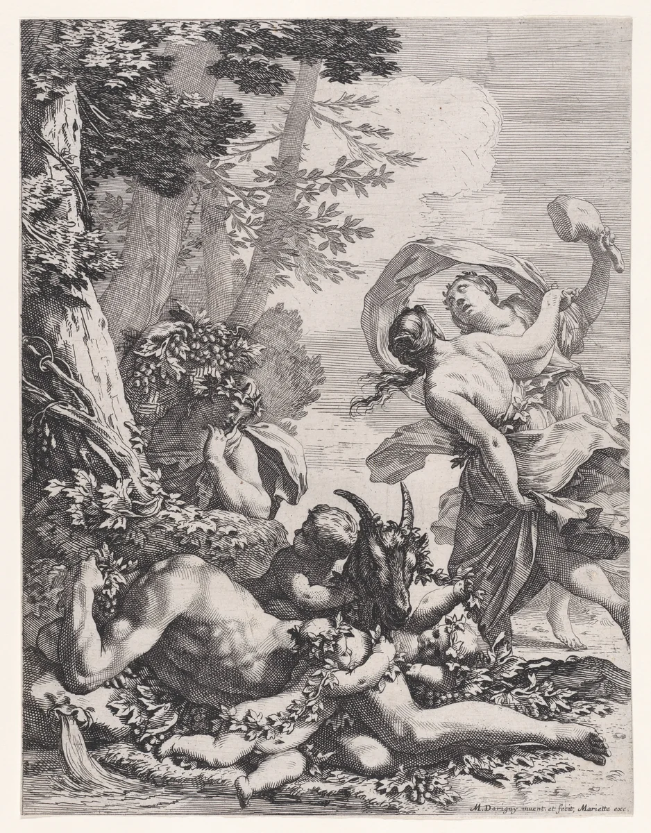 Bacchanal by Michel Dorigny, print, 1636-1665